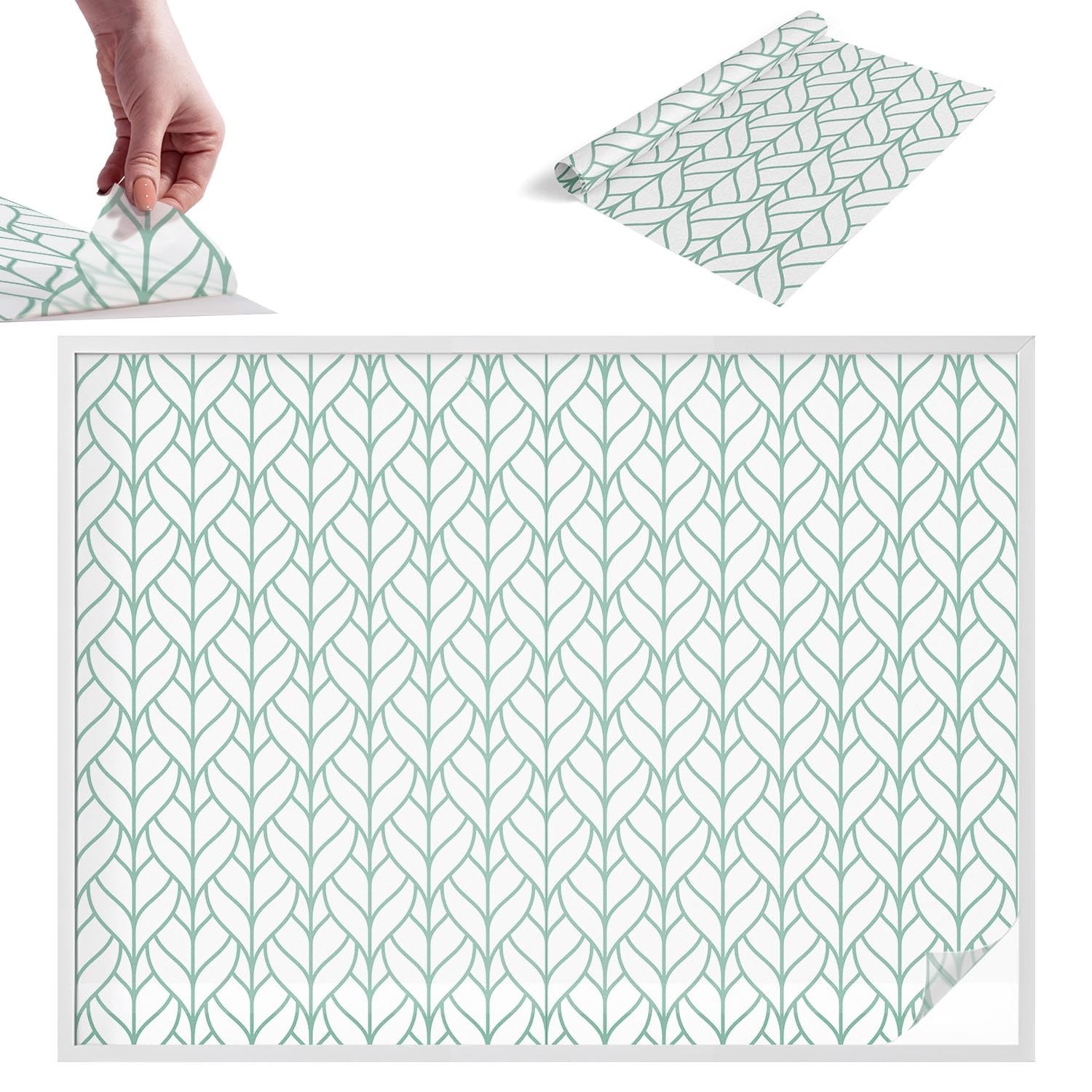 Film pour vitre occultant bureau et salle de bain PVC déco symétrie des plantes
