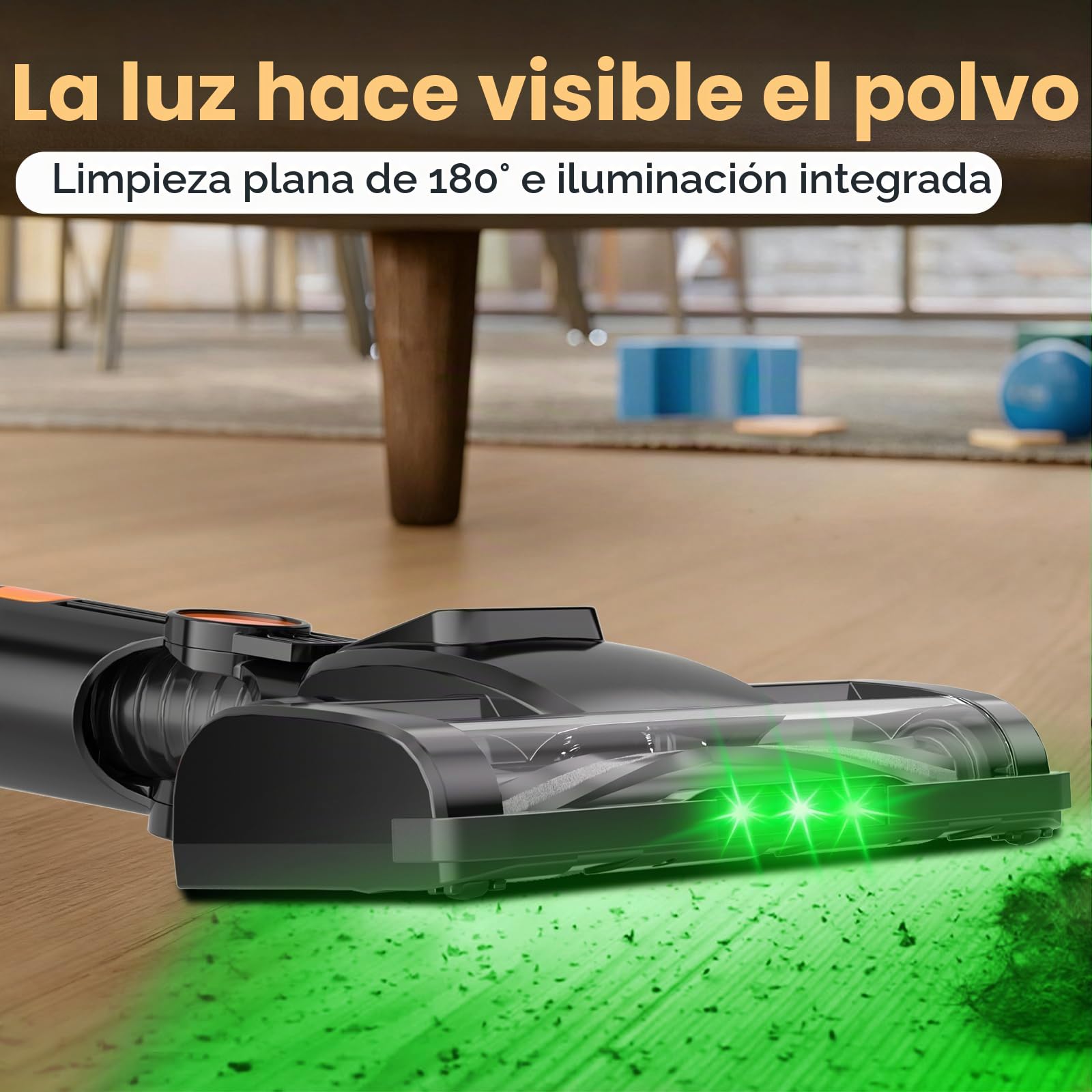 Hearten Aspiradora sin Cable, 48000Pa/450W/60Min, Aspiradora Ligera con Pantalla LED, Cepillo Anti-Enredos V, 60dB Silenciosa, Control One-Touch, para Alfombras, Suelos Duros y Pelo de Mascotas