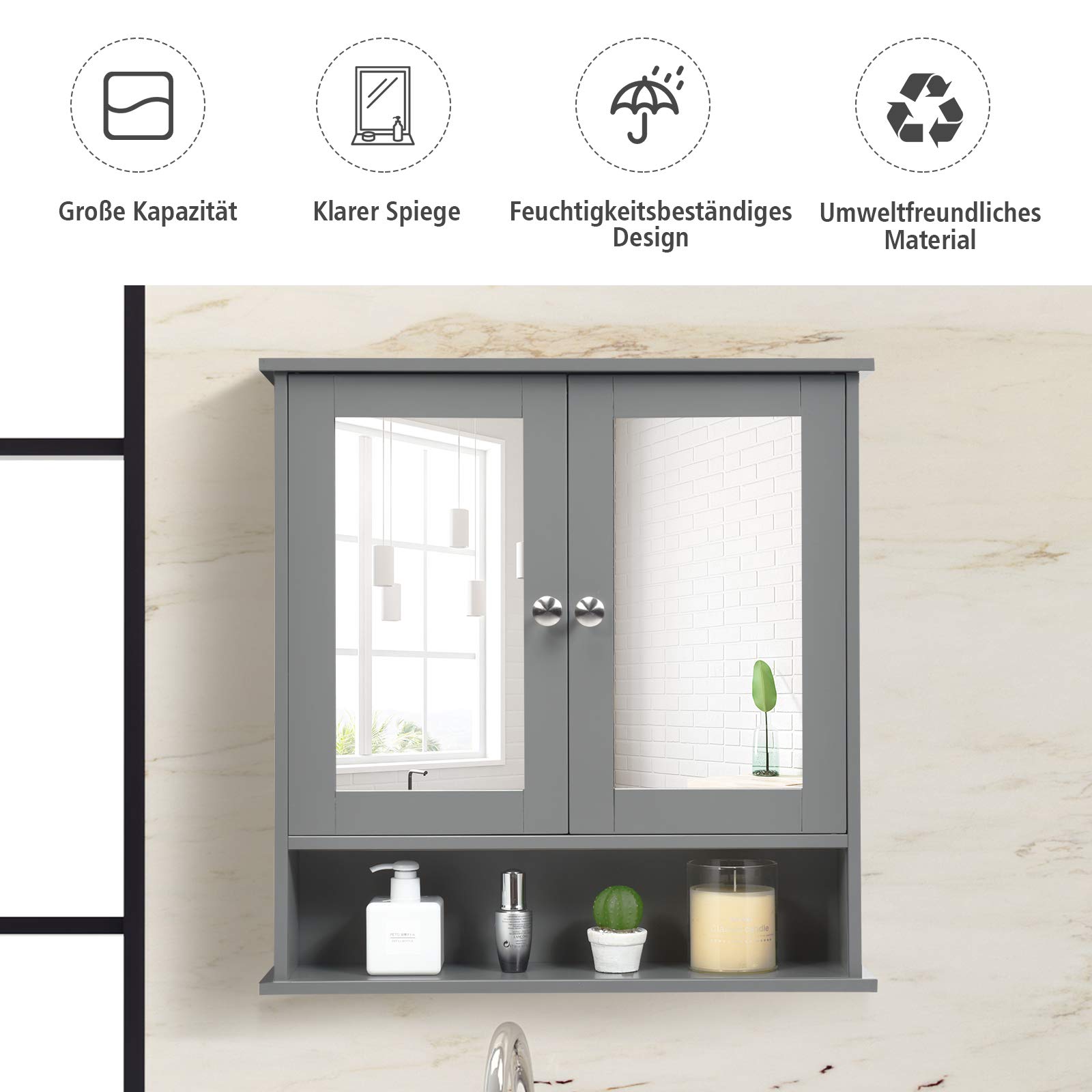 Mueble de baño, gris 8