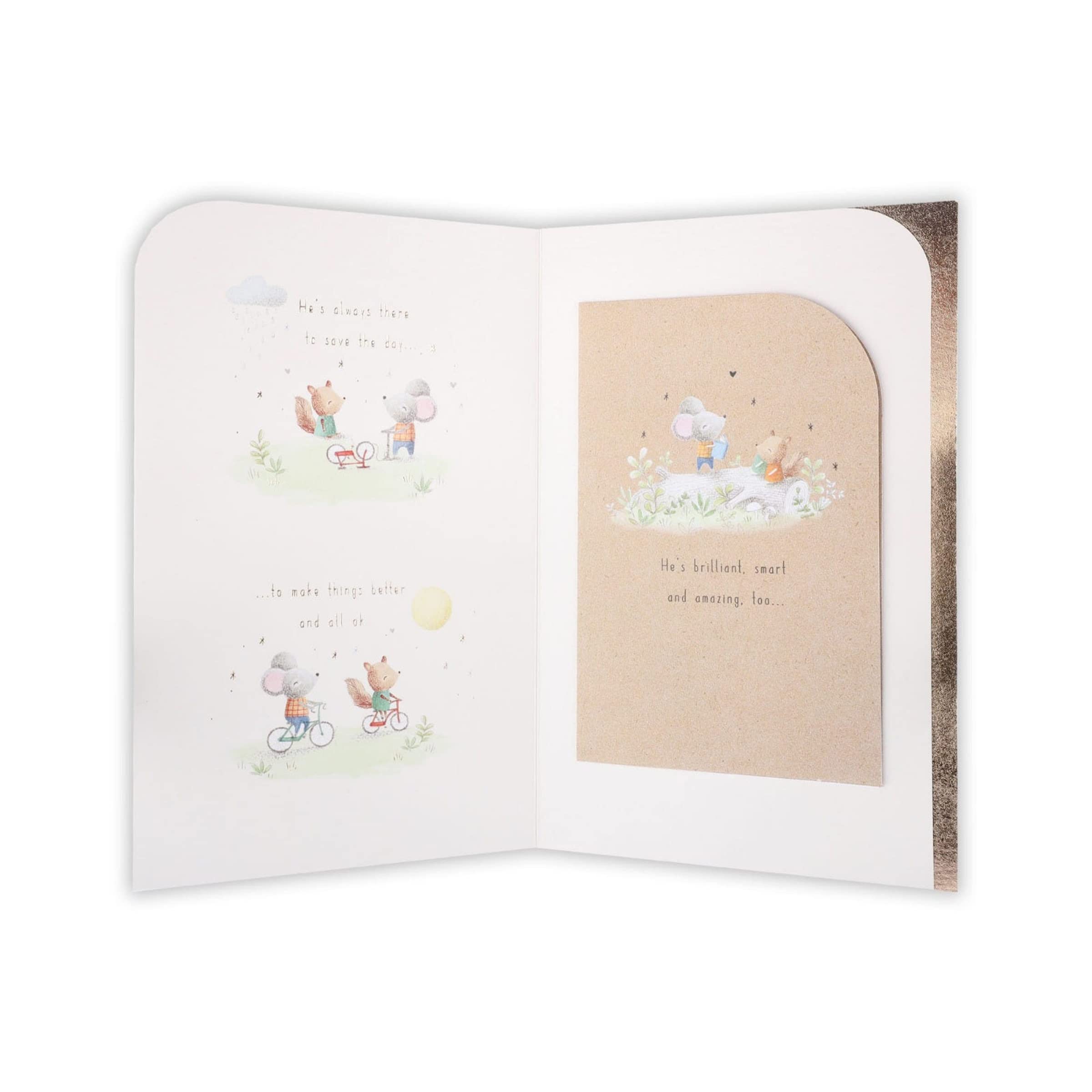 Clintons: Kartka na Dzień Ojca Super Dad, Super Mouse, Dad on Father's Day Card, Kartka na Dzień Ojca, 165 x 254, wielokolorowa, 1165759
