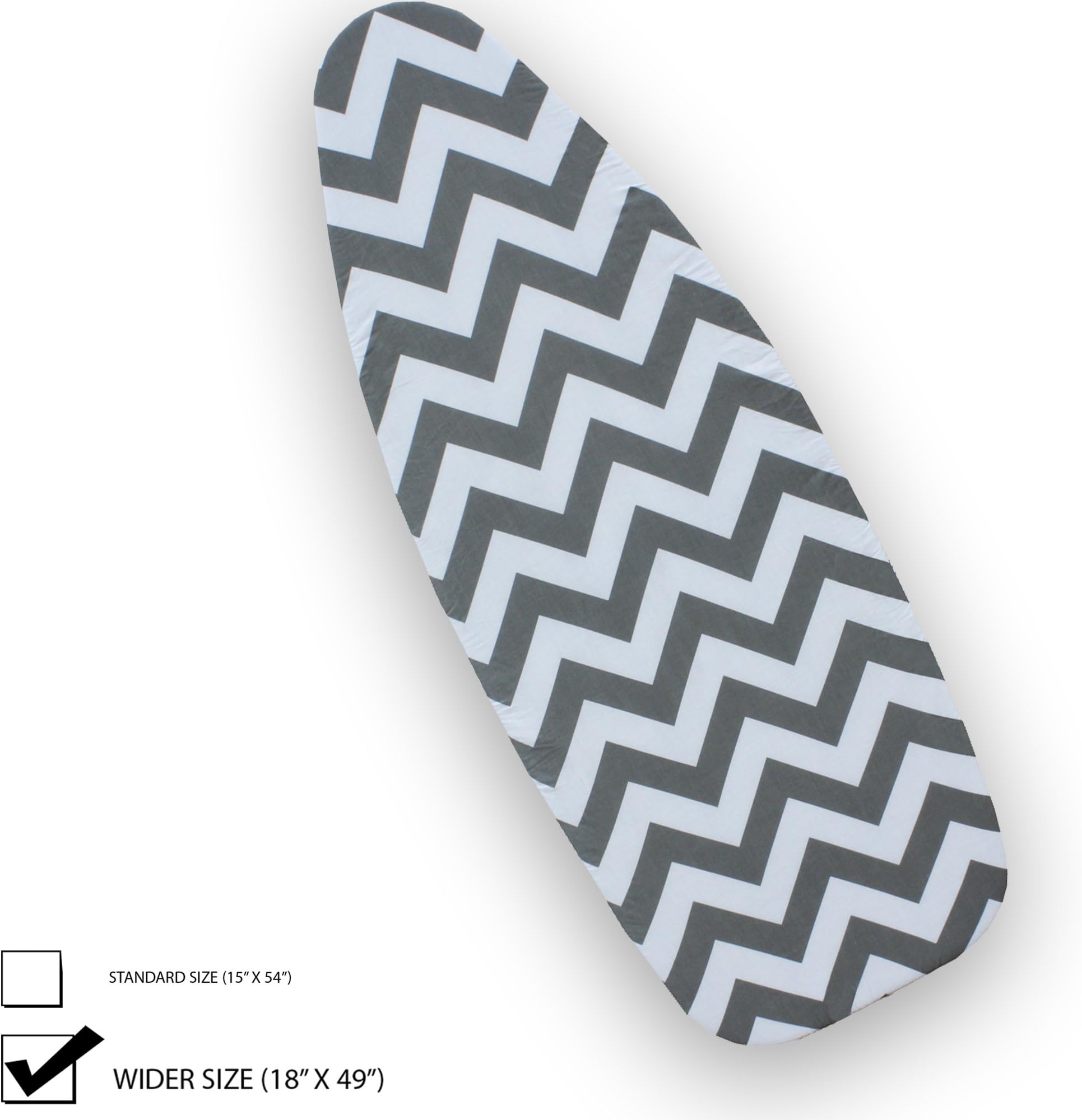 Premium Ironing Board Cover Wider, Extra Thick with 6mm Cotton Pad Squared Plates
