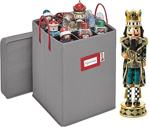Caja de almacenamiento coleccionable de cascanueces y figuras navideñas, almacena cascanueces de hasta 9 a 16 pulgadas de alto, adornos y más,