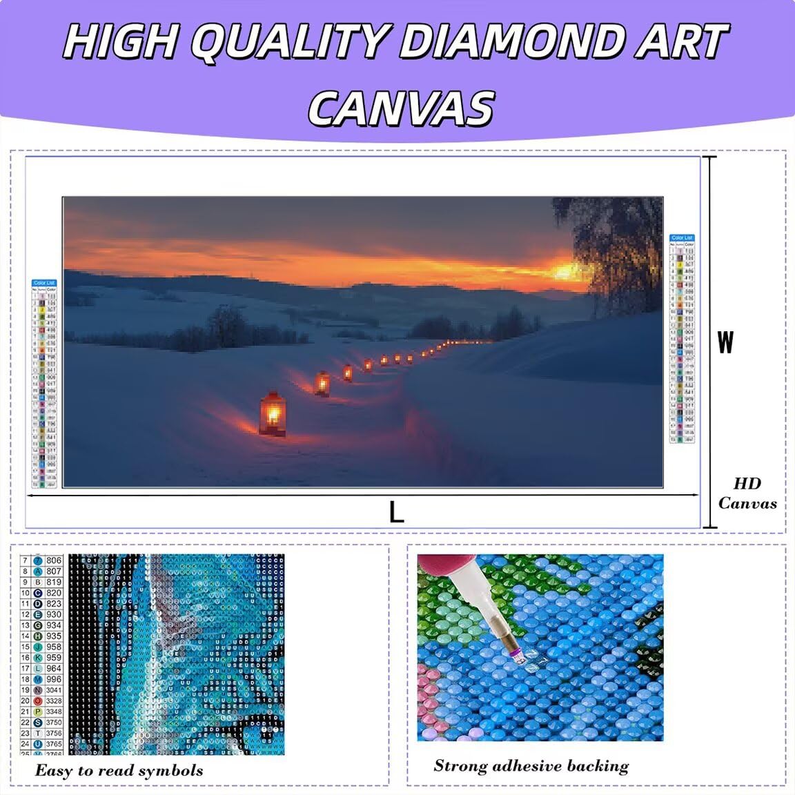 Diamond Painting Winter, Diamond Painting Erwachsene Groß 120x60cm -0394