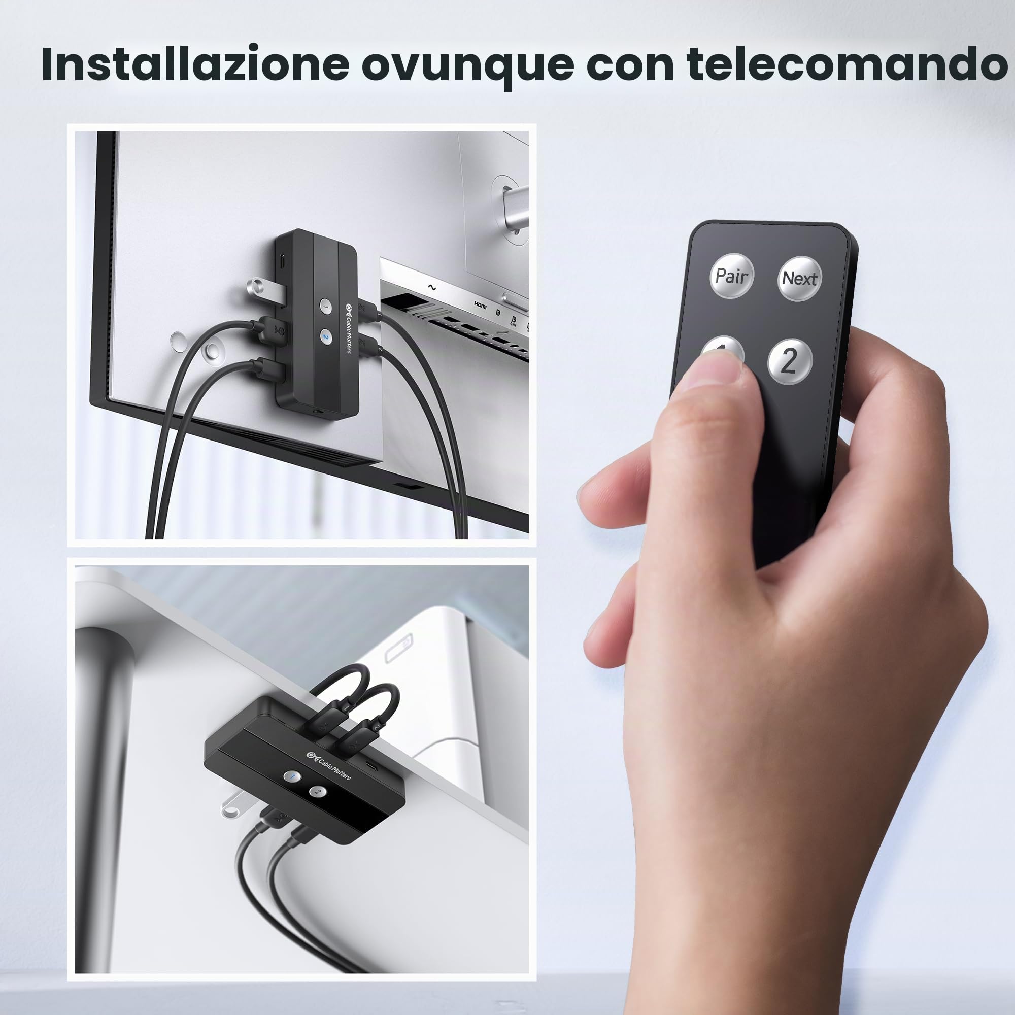 Cable Matters Switch USB-A/USB-C 10 Gbit/s a 4 porte per 2 PC