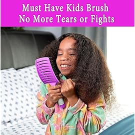 Detangling Brush Boar Bristle Hairbrush for Adult & Kids Wet or Dry Hair - KTKUDY Detangler Hair brush Getting Knots Out without Pain - Adds Shine and Makes Hair Healthier Purple