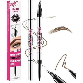 Curved Eyebrow Pencil 2-in-1 Eyebrow Pencil with 0.01mm Micro Tip for Hair-like Eyebrows Lasts All Day #01 LIGHT BROWN