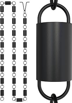 Rain Chains Direct - Channel Link Rain Chain - 8.5 FT - Durable Black Powder-Coated Aluminum - Premium Rain Chains for Gutters