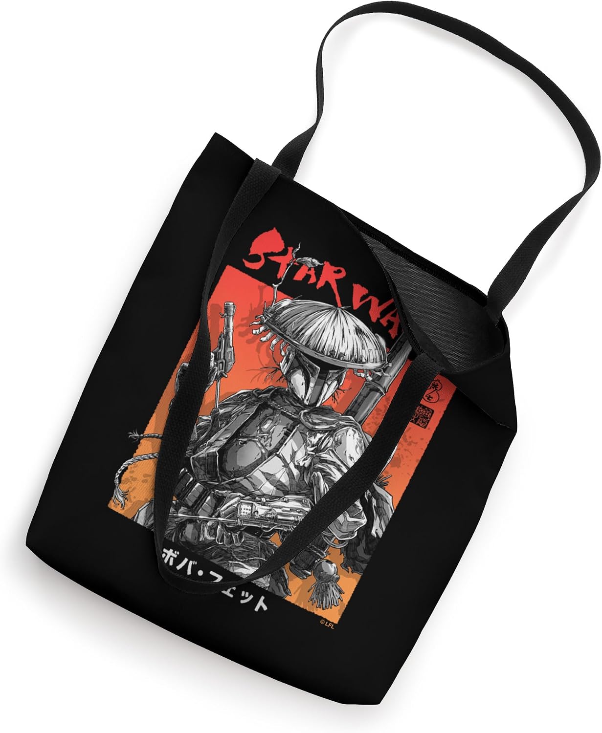 Star Wars Visions Boba Fett Black And White Color Pop Tote Bag