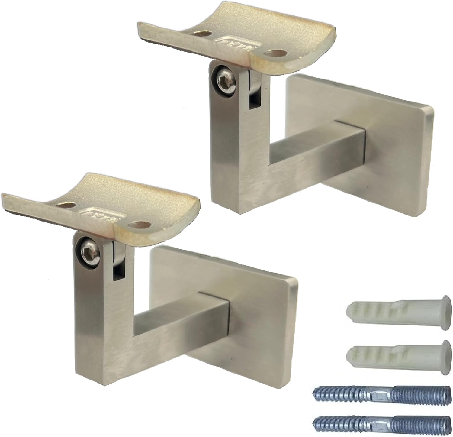 Handrail Brackets for Adjustable Staircase Stair Railing Brackets with Screws (Plane, Black)