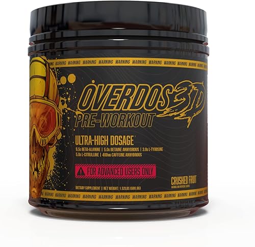 OVERDOS3D Polvo de preentrenamiento | Dosis ultra alta | Solo para usuarios avanzados | Fórmula extrema | Energía duradera, enfoque, bombas y