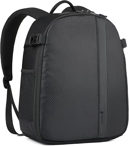 Besnfoto Mochila pequeña para cámara DSLR SLR sin espejo, impermeable, bonita y compacta para fotógrafos con compartimento para laptop, mujeres y
