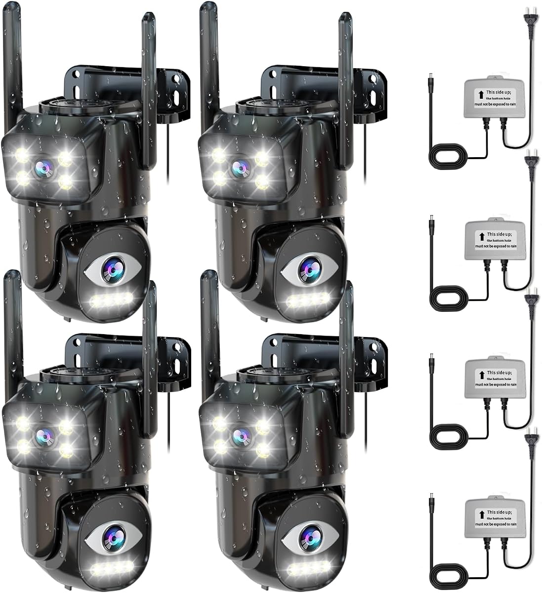 LETSCEE Dual Lens WiFi Security Camera Outdoor,5G/2.4G PTZ Outdoor Auto Tracking,HOM Security Surveillance System Camera,WiFi,Night Vision,7/24 Recording