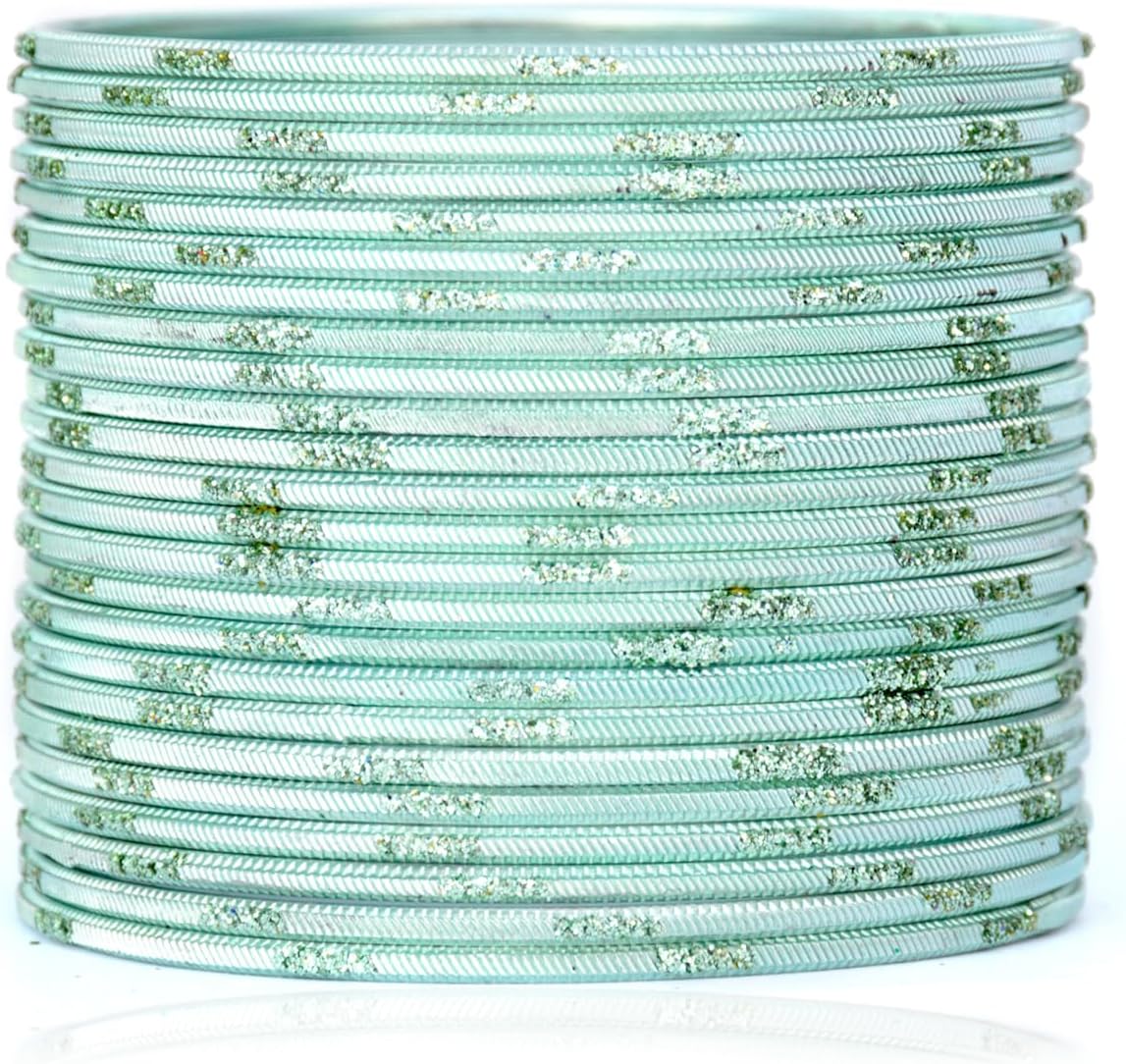 JD'Z COLLECTION Indian Costume Matching Bangles Bollywood Jewelry Plain Metal Bangles Set Jewelry Multi Colors Bangles Set for Women