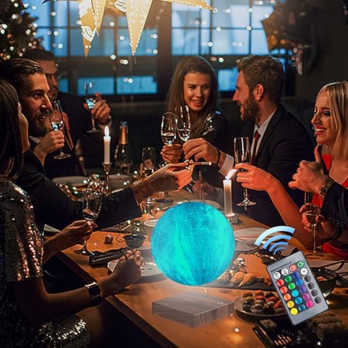 Miniatura 4 de Lámpara de luz de luna de levitación magnética, lámpara flotante y giratoria de luz de luna de impresión 3D, control táctil, luces LED de noche de