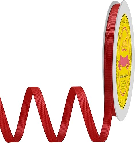 Cinta roja de grogrén de 38 pulgadas x 50 yardas, cinta roja para envolver, corona, baby shower y otros proyectos