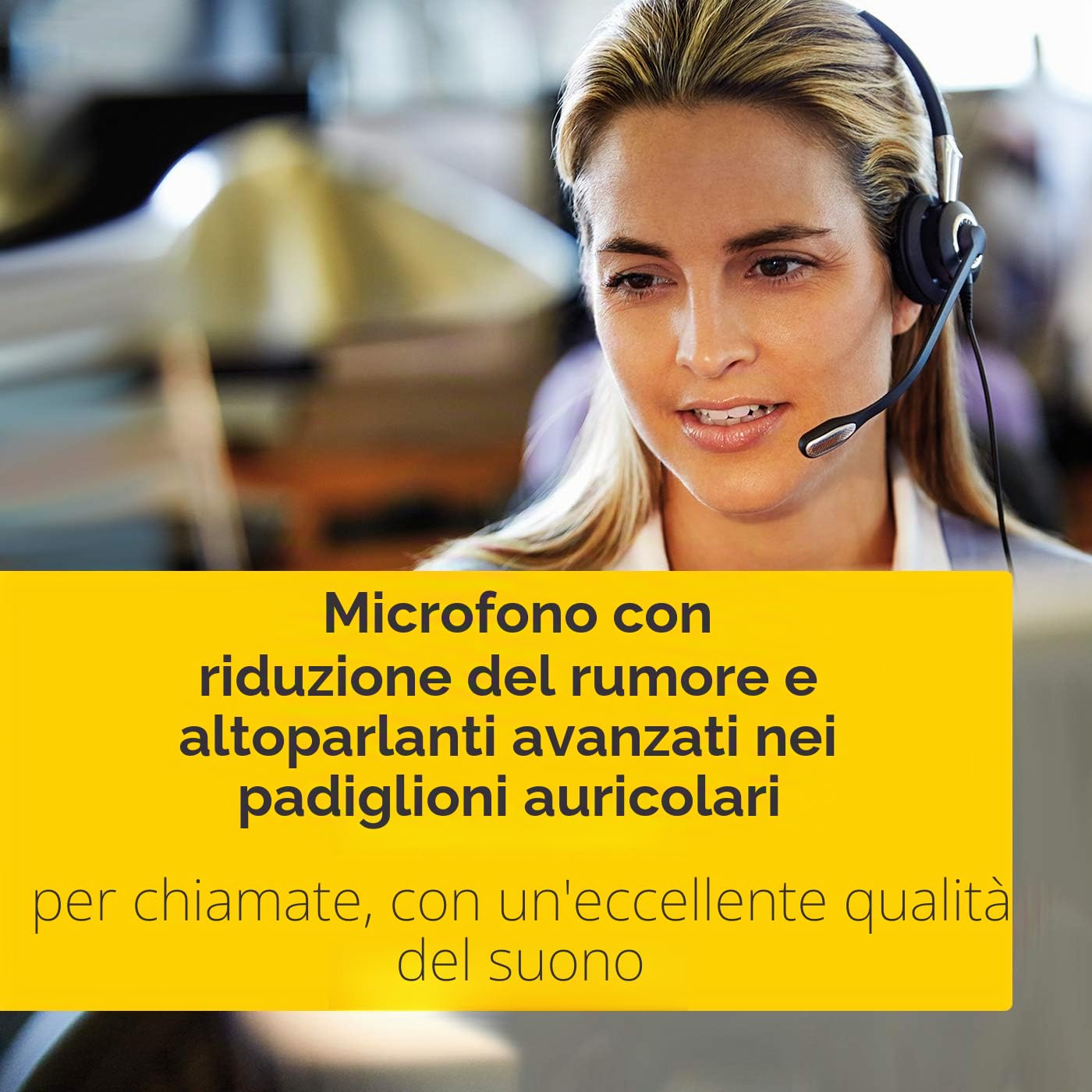 Jabra Biz 2400 II USB-A BT MS Cuffie Mono On-Ear, Cuffie con Cavo e Cancellazione del Rumore, ottimizzate per Microsoft Skype for Business, Con Unità di Controllo vocale HD e Bluetooth
