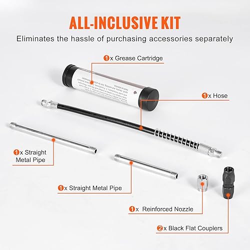 Miniatura 4 de VEVOR Pistola de engrase, pistola de engrase resistente de 6000 PSI