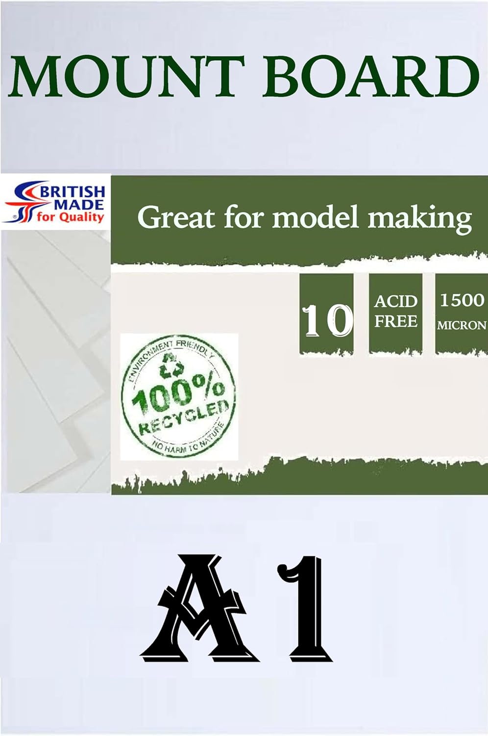 PROTECTAFILE Paper Size A1 Mount Board White (Pack of 10) 1500microns