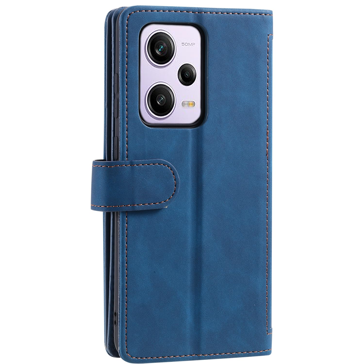 Custodia Portafoglio Con Fiori Per Xiaomi 12 Pro – Pelle PU Blu Con 8 Slot Carte E Cerniera – Cover Con Supporto Magnetico