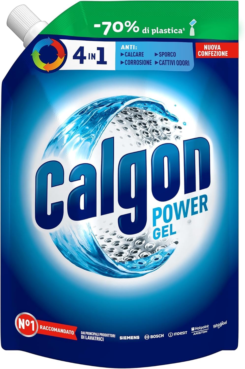 Calgon Power Gel Anticalcare Lavatrice 4 in 1, 1.2l Additivo per Capi Morbidi, per una Protezione da Calcare, Corrosione, Sporco e Cattivi Odori