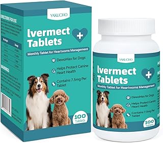 Yakucho Young Heart for Dogs, lvermect Tablets for Dog – Hawthorn Prevention for Dogs, Heart Health, Circulatory & Cardiovascular System – 7.5 mg