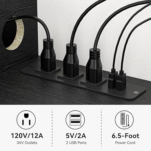 Miniatura 6 de FABATO Soporte de TV flotante de 71 pulgadas con toma de corriente de luz LED, estante flotante para soporte de pared debajo del televisor con