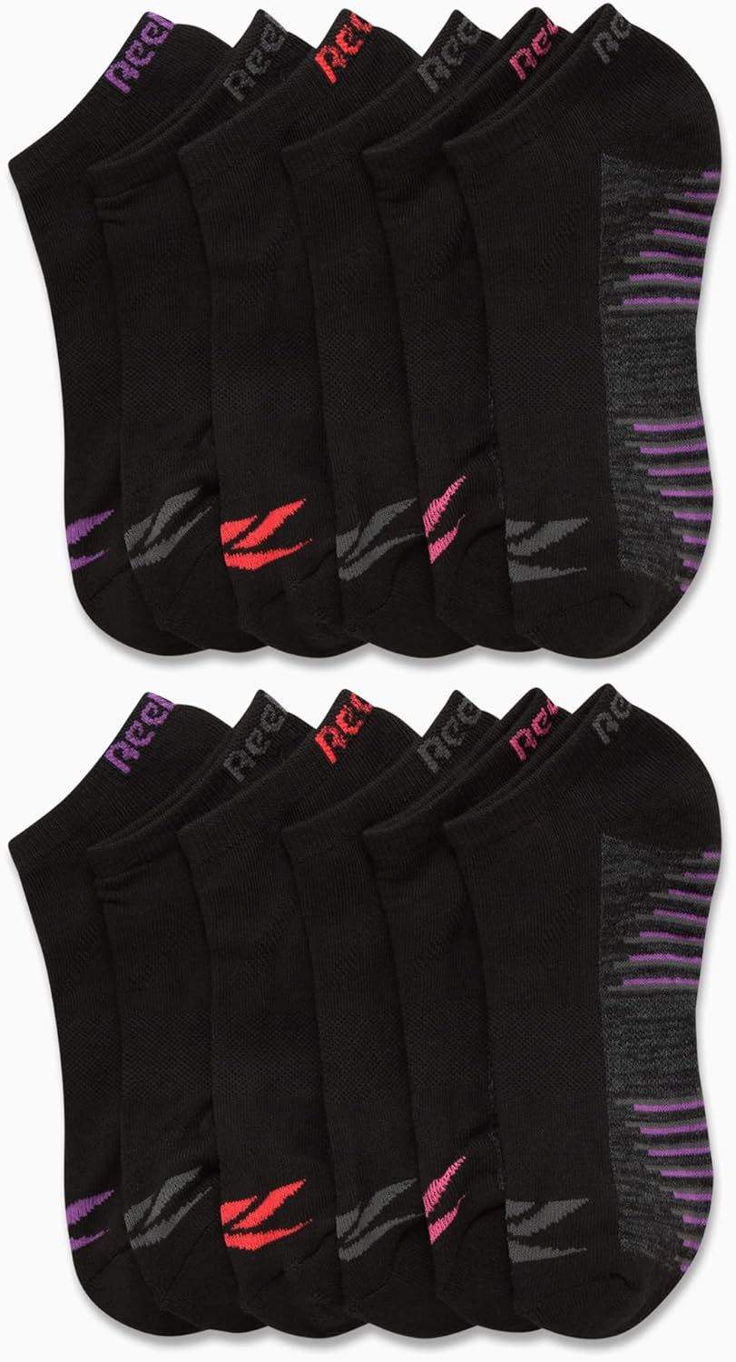 Reebok Womens Low Cut Socks - 12 Pack Performance Cushioned Comfort No Show Sock - Athletic Socks for Women (4-10) - Image 3