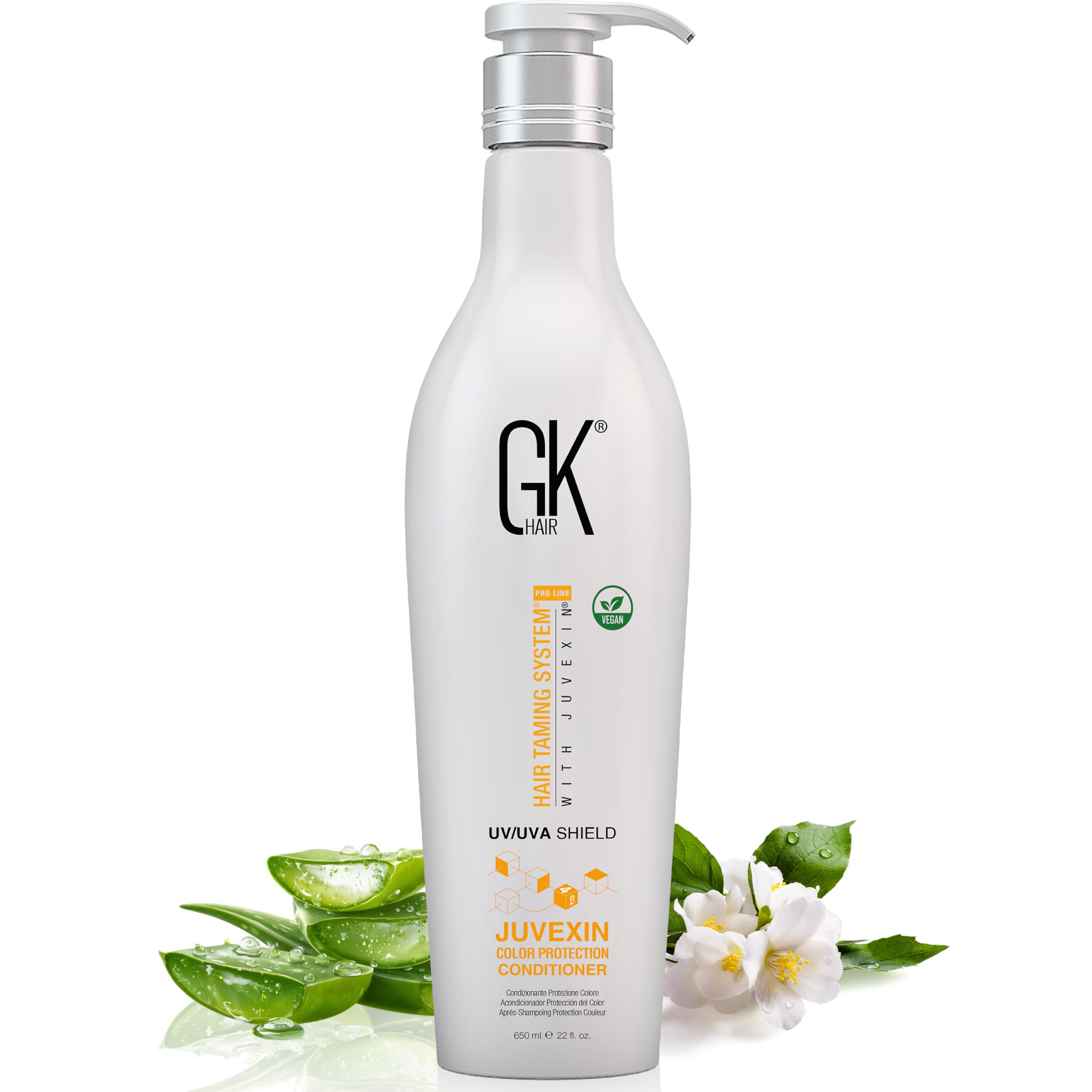GK HAIR Global Keratin Colored Shield Conditioner (22 Fl Oz/650ml) - Deep Cleansing Heat Thermal Protection for Color Treated Dry Damaged Curly Frizzy Hair - Paraben Sulfate Free Unisex