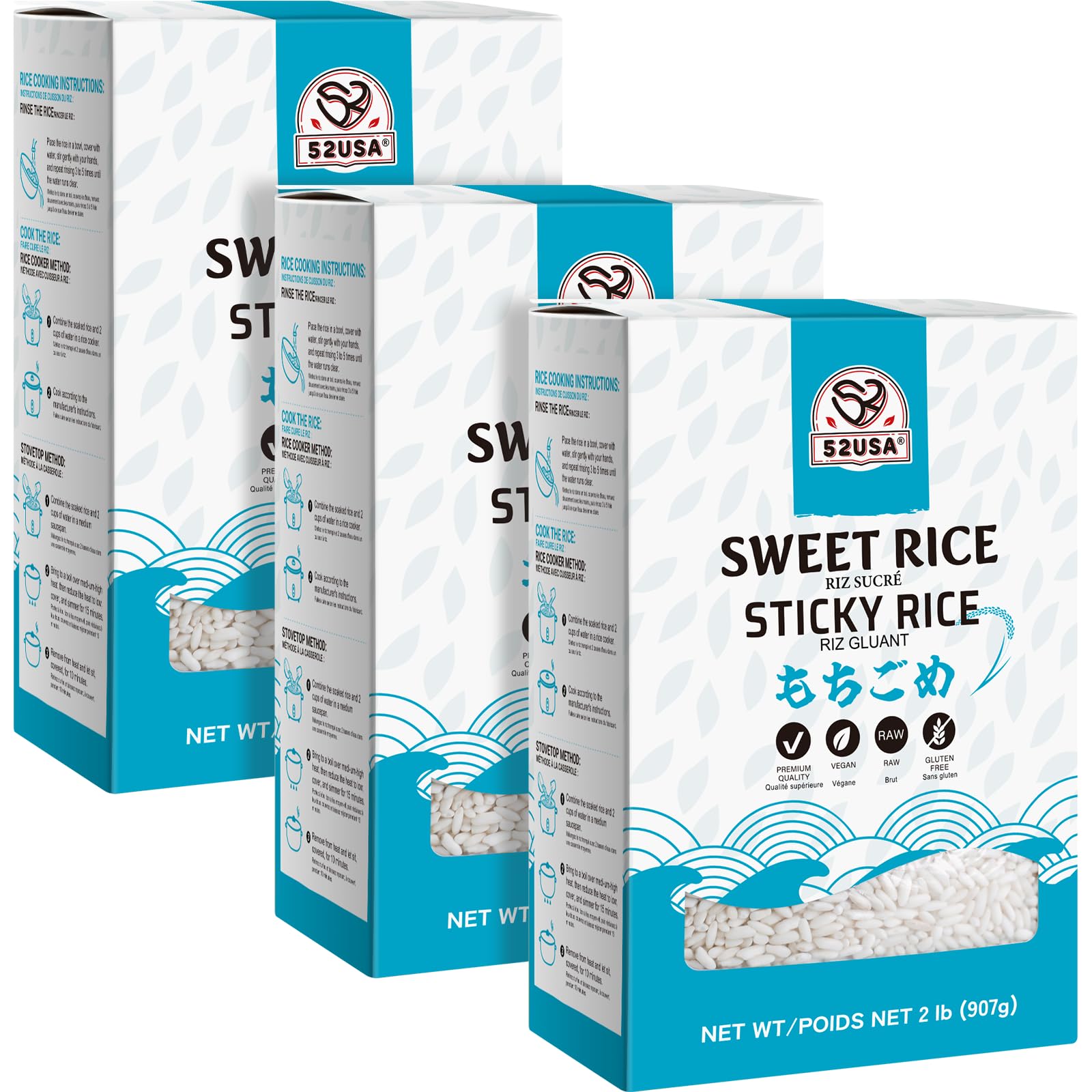 52usa.com 52USA Sweet Sticky Rice 2 Pound - dried grains and rice | Mubboo
