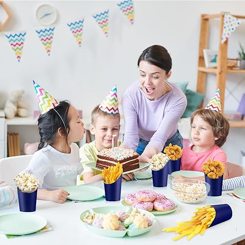 Vista 18 de Amyhill 200 unidades de soporte para papas fritas de 14 onzas, tazas de charcutería, desechables, para llevar, tazas francesas, cajas de papel Rosa