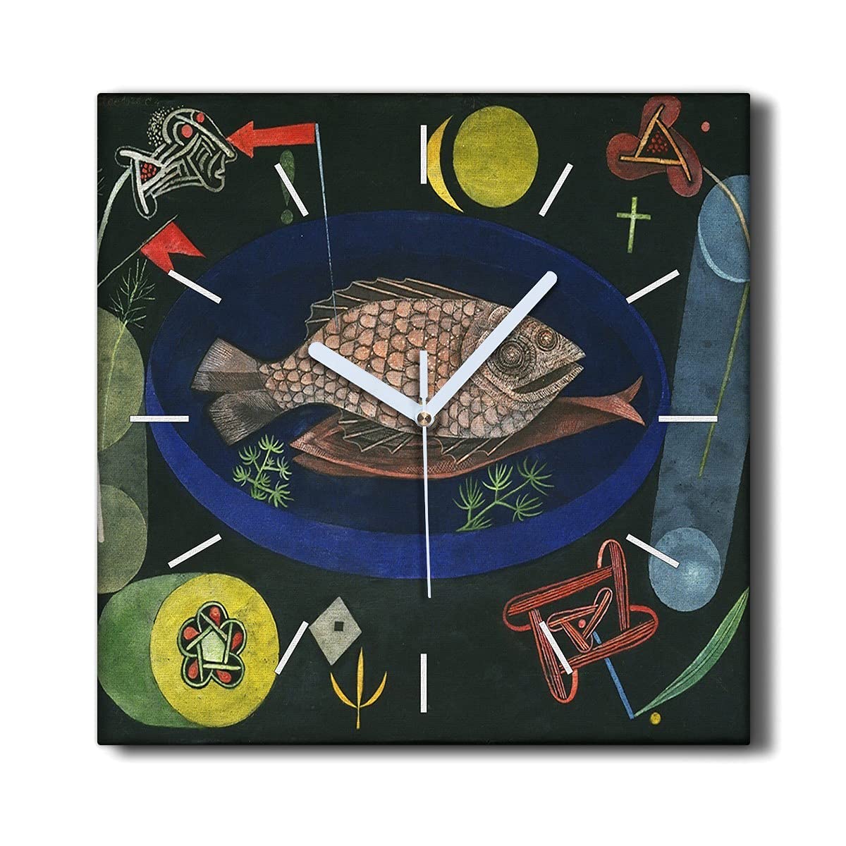 Horloge sans tic-tac 30x30cm Paul Klee - Solution Déco Silencieuse Salon