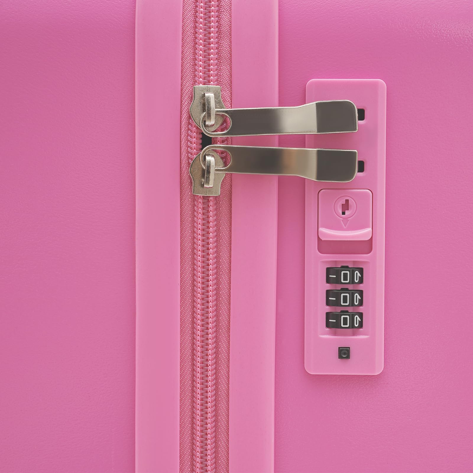 Maleta infantil para sentarse arriba, maleta de viaje para niños con barra de tracción y cerradura de contraseña, maleta para niños de 3 a 6 años, para niñas y niños, color rosa