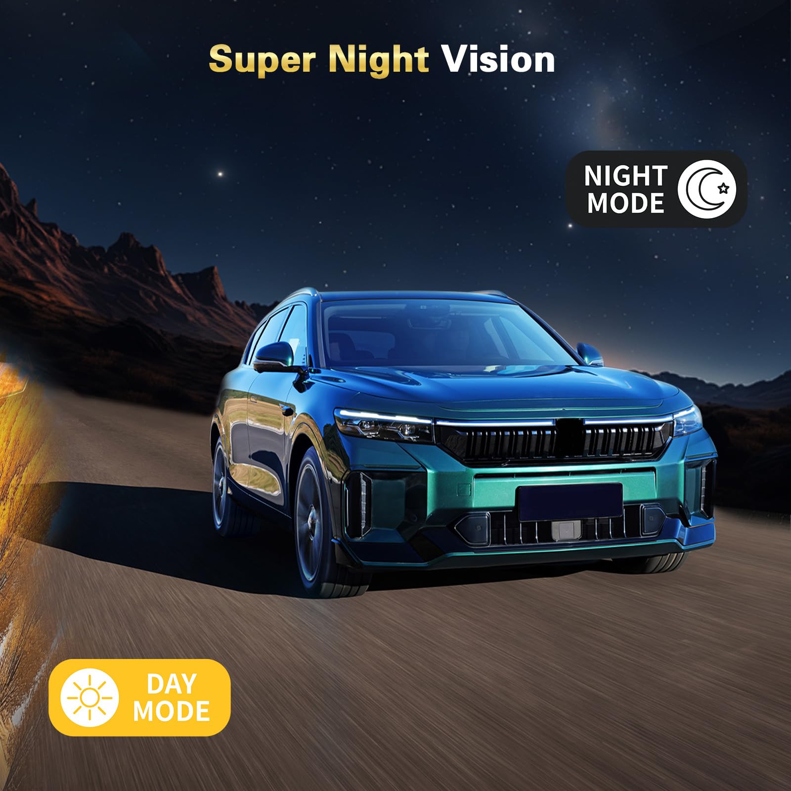 Inefala Full HD 1080P kamera samochodowa z czterema kamerą samochodową, 4 kanały 360°, ekran z 8 IR, noktowizorem i 64 GB pamięci, rejestrator podróży z czujnikiem G, monitorowaniem parkowania