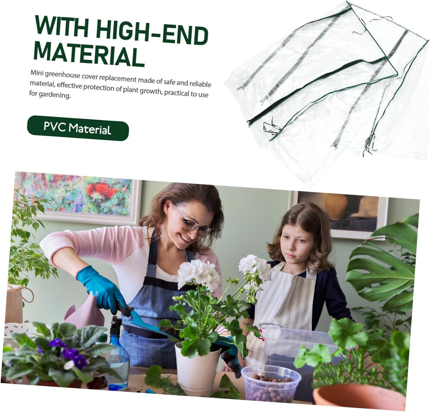 Healifty Mini Greenhouse Cover with Zipper Door UV Resistant PVC Replacement Greenhouse Shelter for Indoor Plant Protection Folding Design for Easy Storage Suitable for Flower Gardens and