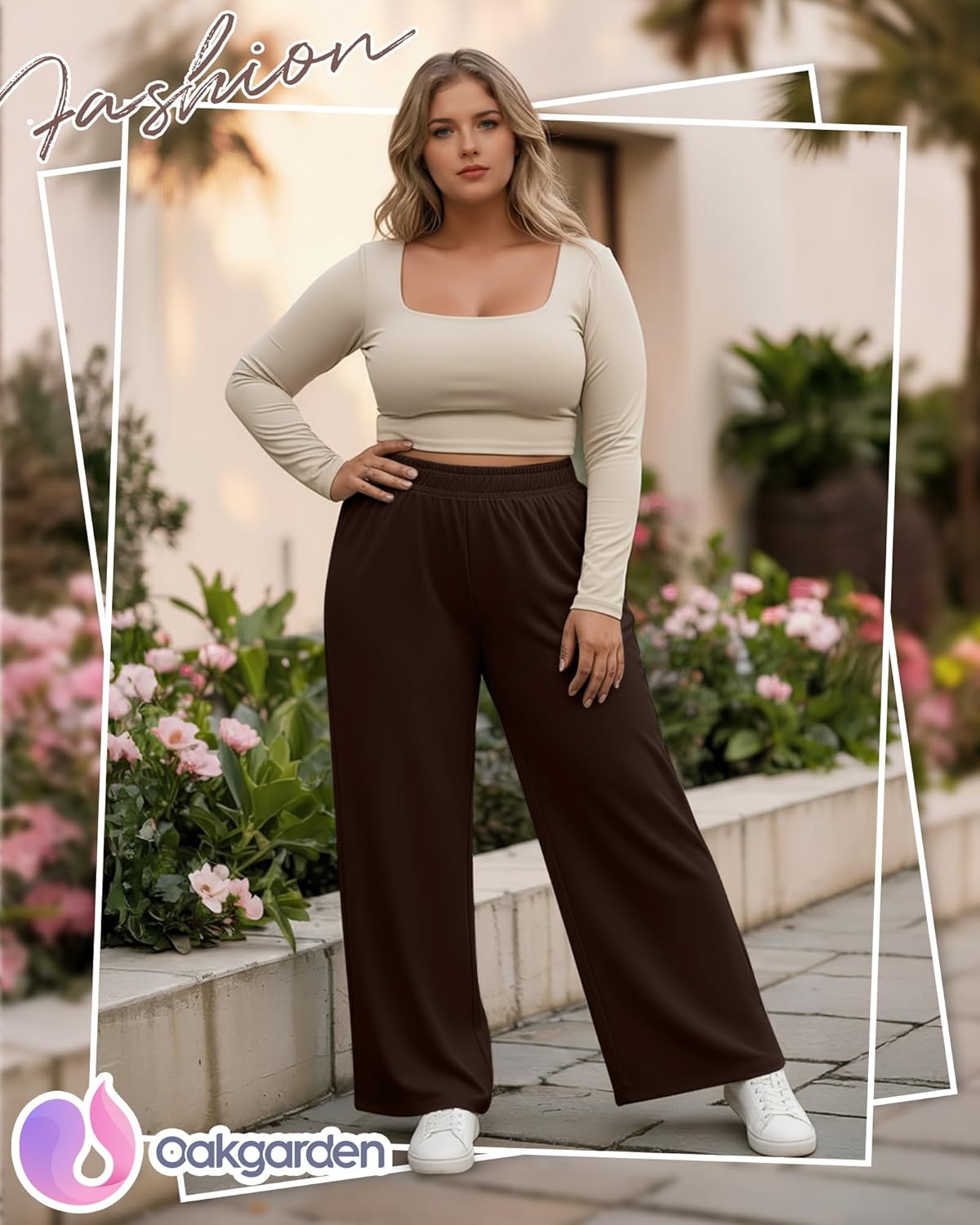 3 Pack Women's Plus Size Sweatpants Casual Wide Leg Interior Drawstring High Waist Yoga Baggy Pants with Pockets - Image 2