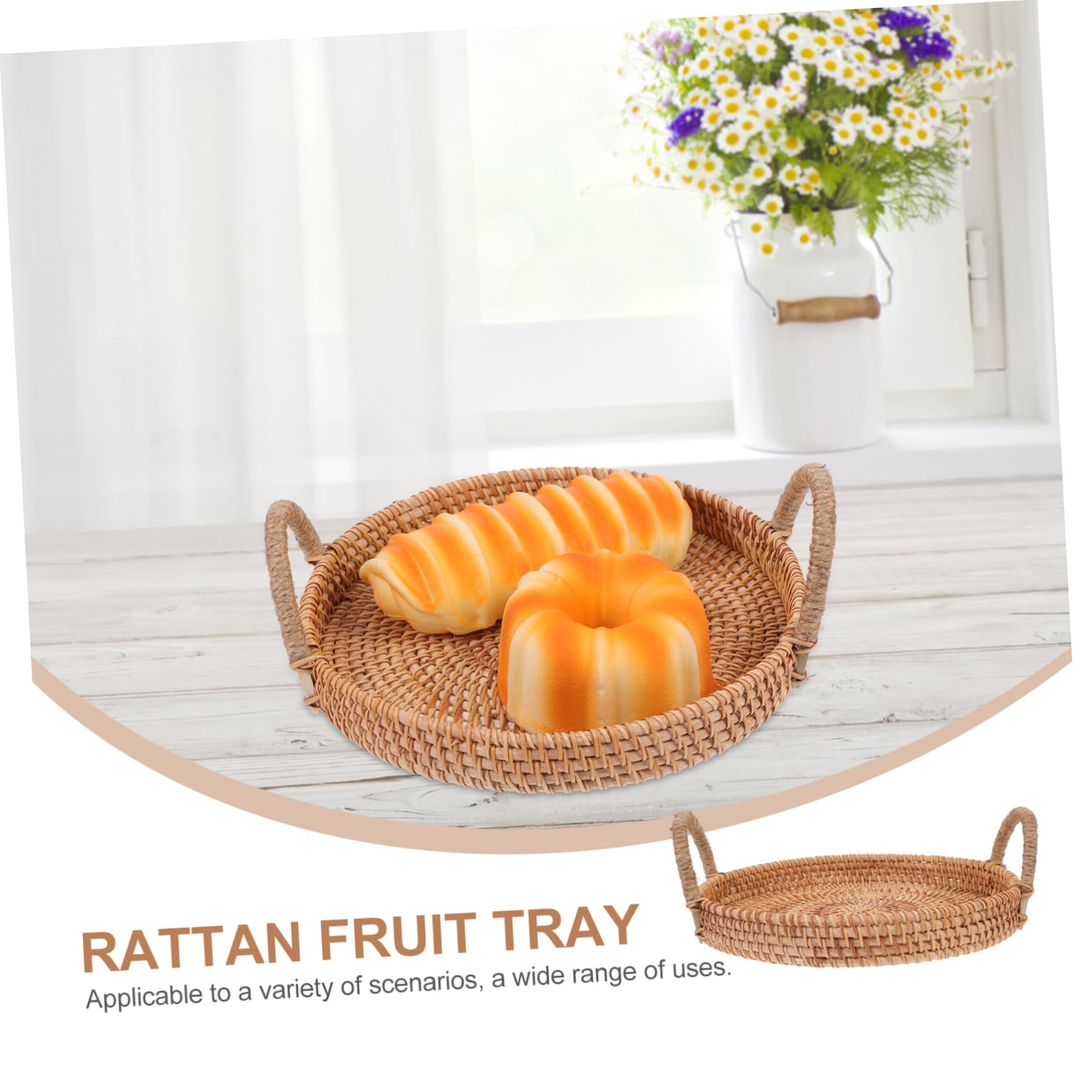 Operitacx Cestino Rotondo In Rattan Con Coperchio Cestino Intrecciato Della Spazzatura In Vimini Della Spazzatura Cesto Portaoggetti Naturale Vasi Fiori In Rattan Cesto