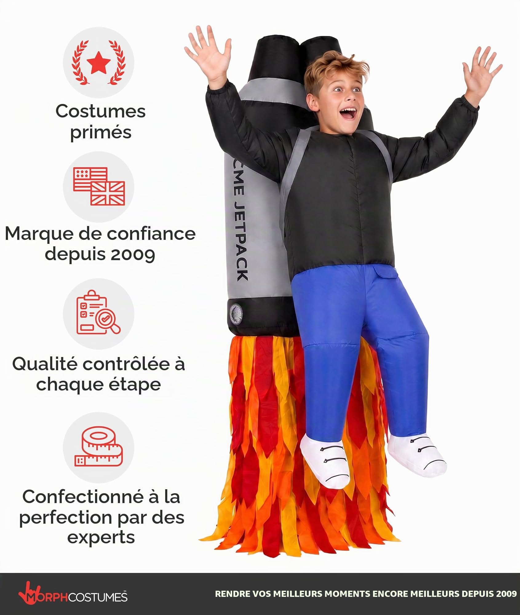 Morph Deguisement Astronaute Gonflable Enfant, Costume Halloween Enfant