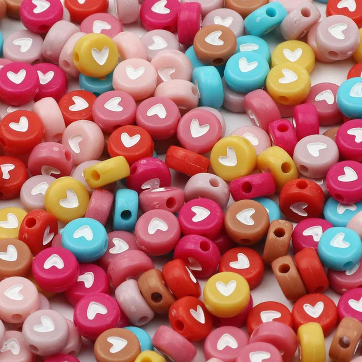 HUIOYG 100Pcs Acrylic Flat Letter Beads Alphabet Spacer Loose Bead for DIY Jewelry