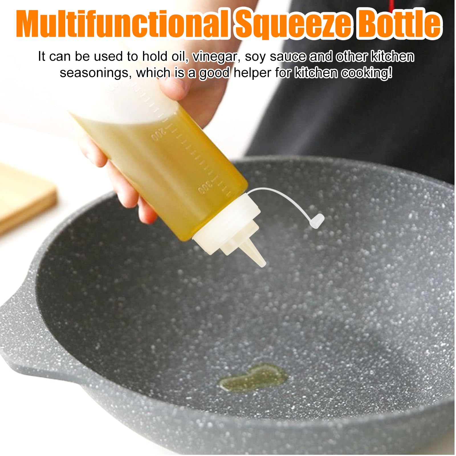 3 Piezas Biberon Cocina,500ml Transparente Condiment Squeeze Bottle,Botella de Salsa de Plástico con Tapa,Sin BPA,Dispensador de Botella para Salsa,Exprimir Condimento Botellas para Ketchup,Mostaza