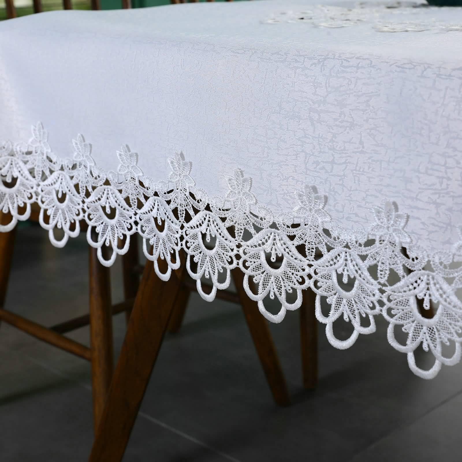 Tovaglie Antimacchia Poliestere, Bianco, 110x110cm