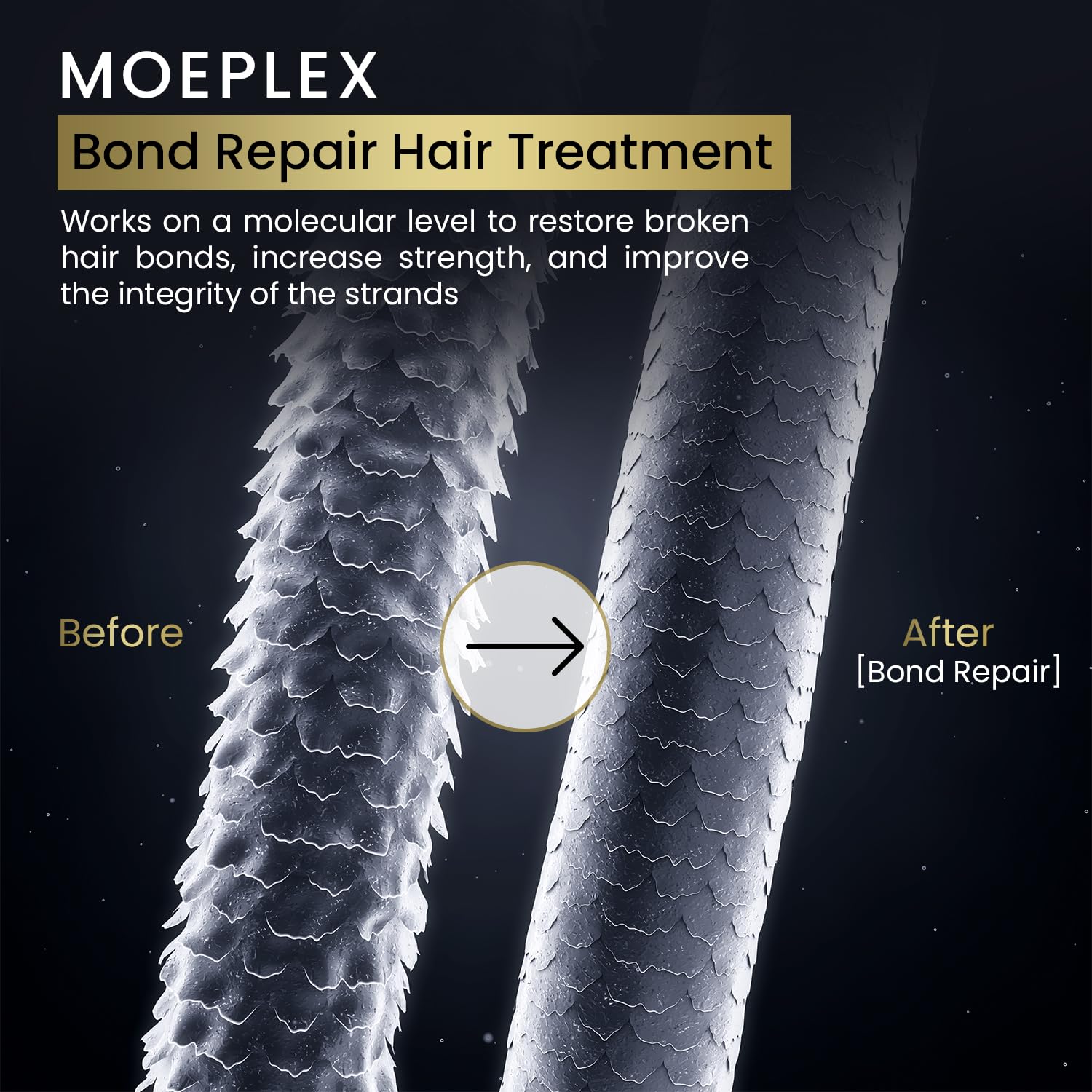 Moeplex Bond and Seal (16 Fl. Oz) | Color Additive Bond Hair Treatment | Infused with Sericin, Natural Oils, & Hair Vitamins | Bonding Shampoo and Conditioner for Damaged Hair | Sulfate & Paraben-free