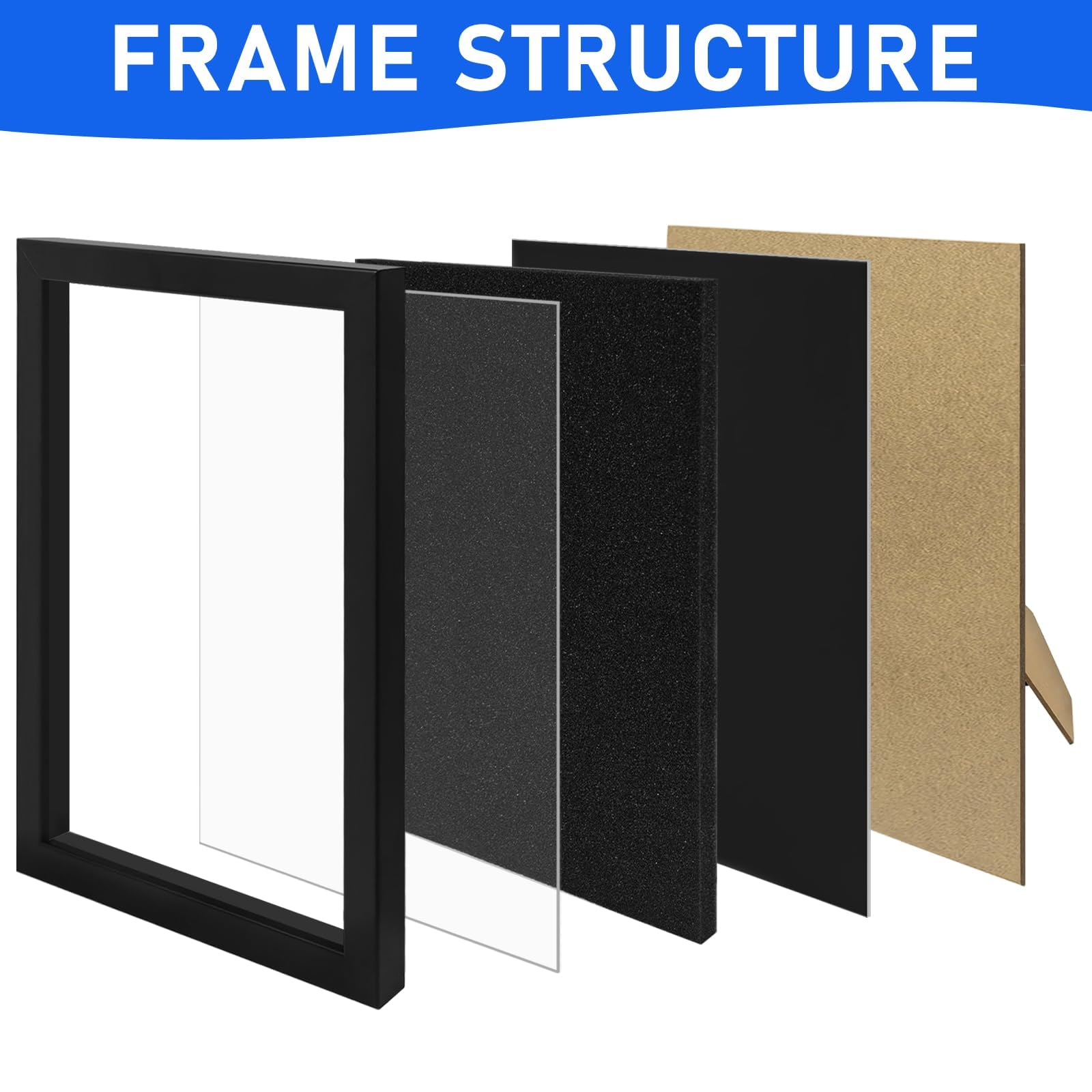 Vetrina per spille, 21 x 30 cm, scatola ombreggiante per spille, porta spille, supporto da collezione, cornice per spille, scrivania e parete