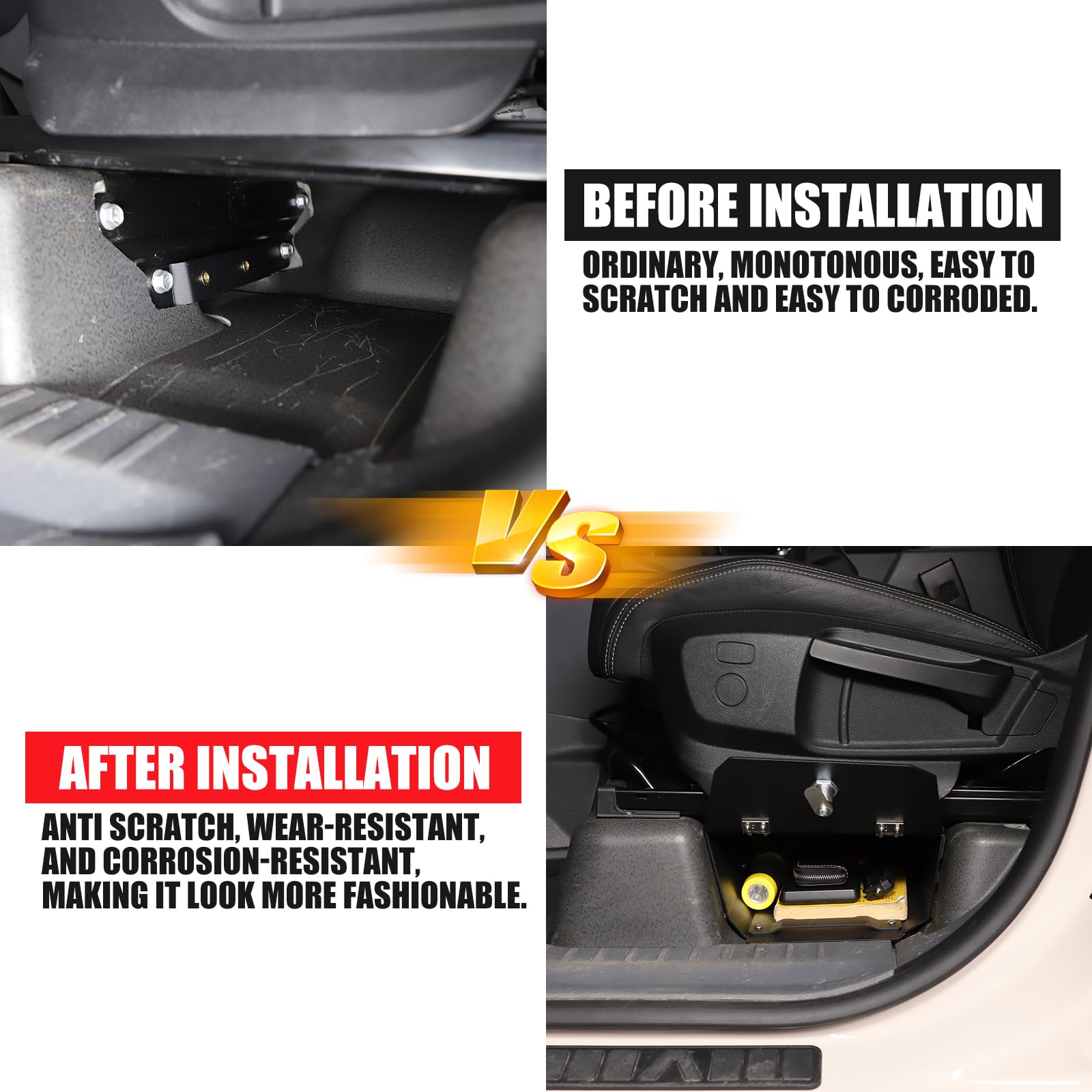 Hudiriy Car Driver Front Under Seat Storage Organizer Compatible with Ineos Grenadier 2020-2024 Safe Lockbox Insert Lock Vault Box Under Seat Storage