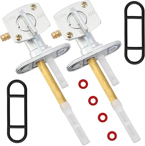 Paquete de 2 interruptores de válvula de tanque de combustible compatible con Kawasaki Bayou 220 250 300 400 KLF220 KLF250 KLF300 KLF400 Prairie 300