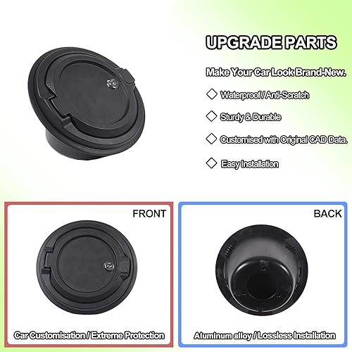 Miniatura 7 de Cubierta de tapa de tanque de gas con bloqueo para Hummer H2 2003-2009, puerta de llenado de combustible, cubierta del tanque de llenado de