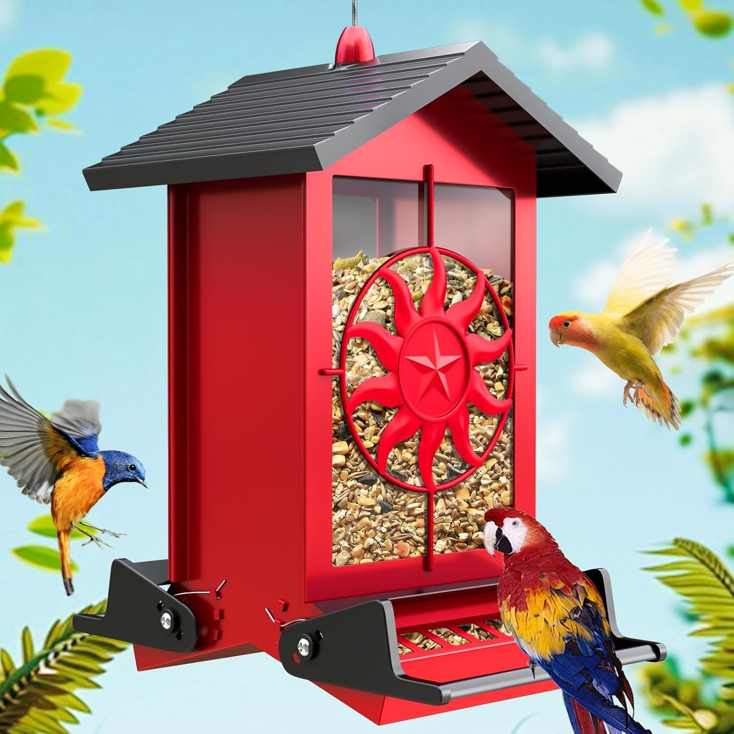 Buteafly Metal Squirrel Proof Bird Feeder