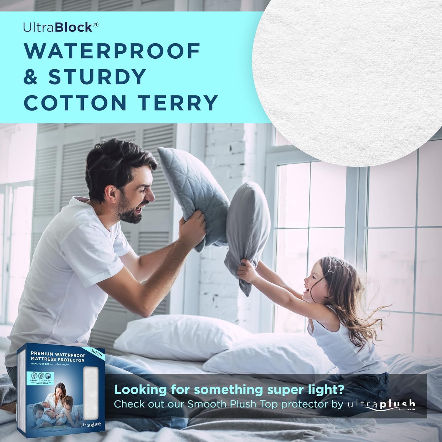 UltraPlush Full Waterproof Mattress Protector - Bedwetting, Bed Cover