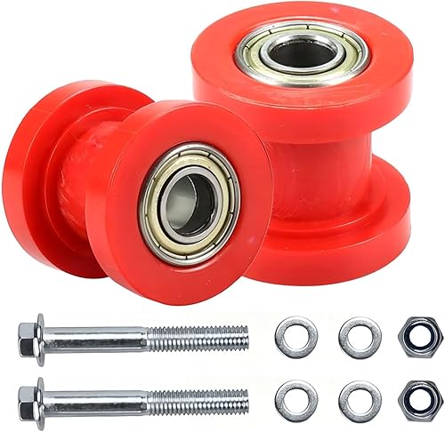 Miniatura 8 de KOSIDA Guía de rueda tensor de polea de rodillo de cadena roja de 8 y 0.394 in para motocicleta Mini Bike ATV 125cc 140cc 160cc XR125 SSRC RF50