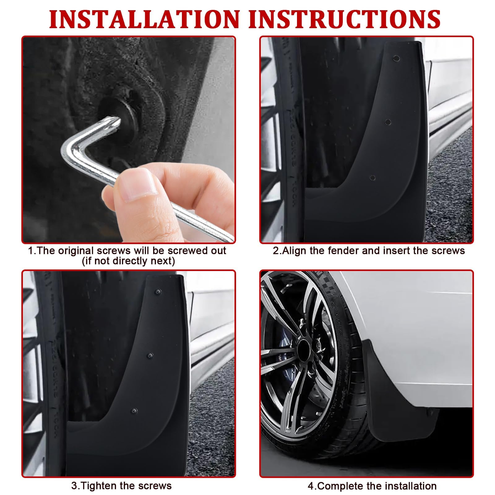 4 Stück Auto Schmutzfänger Spritzschutz für Ford Falcon (FG) 2008-2011 | Kunststoff Vorder und Hinterreifen Spritzschutz Kit Schlamm Klappen Auto Zubehör