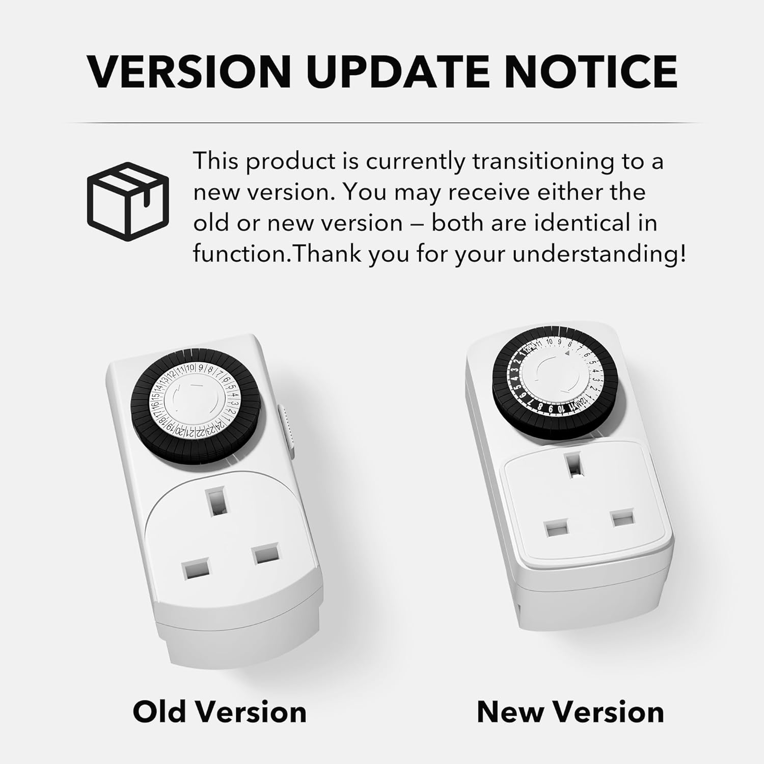 HBN 24 Hour Plug-in Compact Timer Plug Socket, Mini Energy Saver Mechanical Timer Switch for Indoor Lights, Christmas Lights and Home Appliances (13A/2900W, 3 Pack) - Image 3